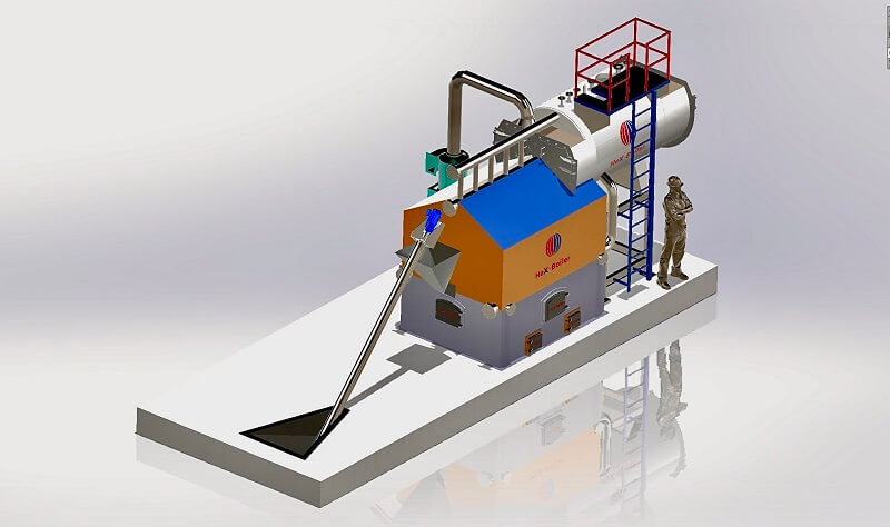 Mô hình lò hơi đốt viên nén gỗ