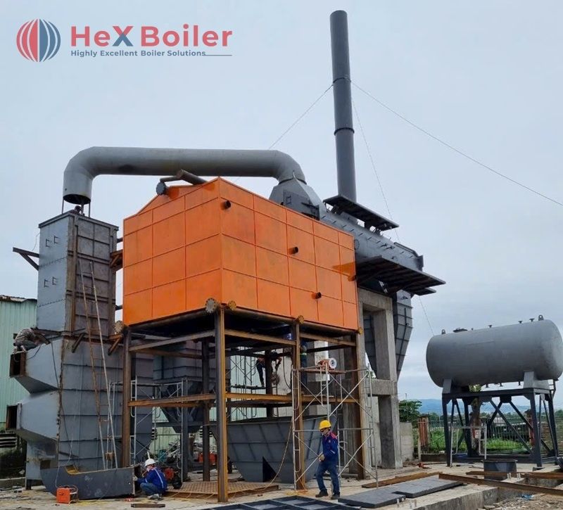 khí thải lò hơi đốt củi