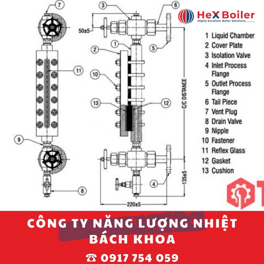 Cấu tạo ống thuỷ lò hơi