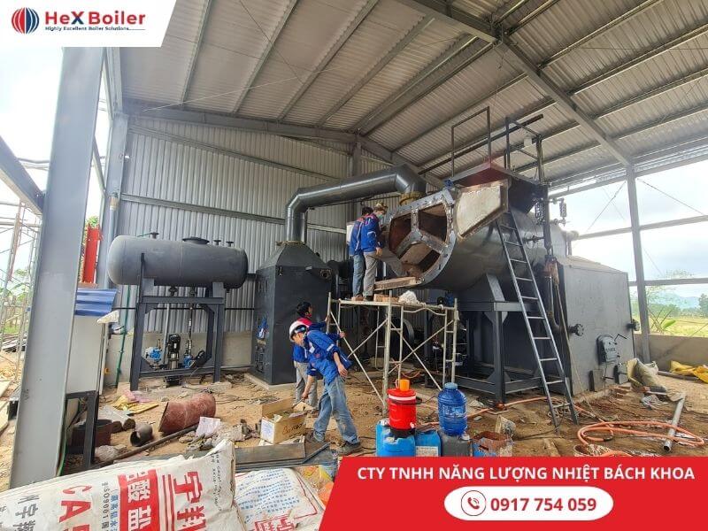 Lắp đặt các bộ phận cấu tạo lò hơi